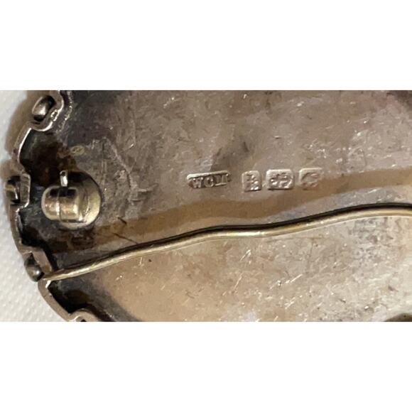 Antique Victorian Signed WCM Sterling Silver & Rose Gold Floral Pin / Brooch - Picture 6 of 10